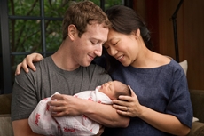 Mark Zuckerberg and his wife Priscilla with their baby girl